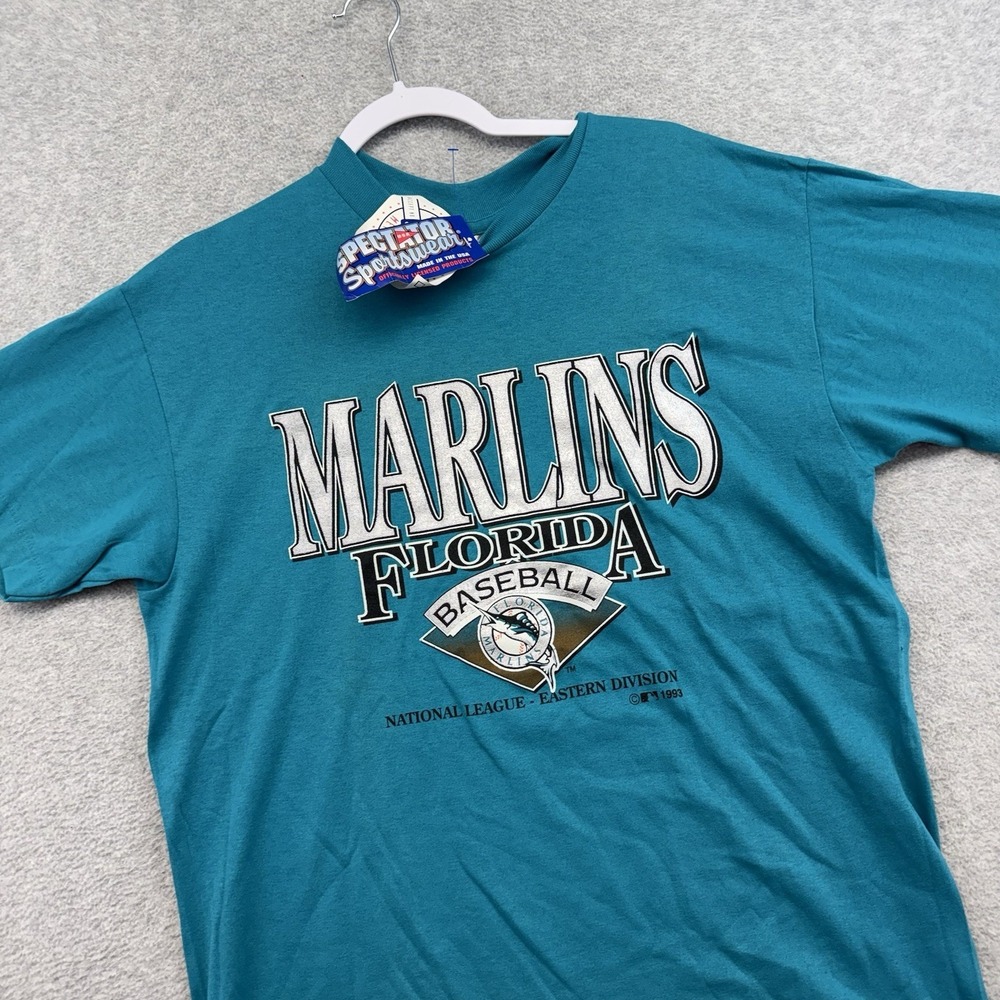 Vintage‎ 90s Florida Marlins MLB Baseball Shirt Size L Deadstock NEW With Tags